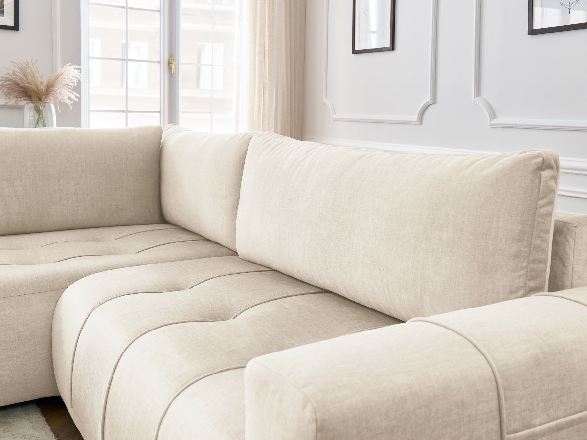 Canapé d'angle L convertible coffre ARSENE tissu velours