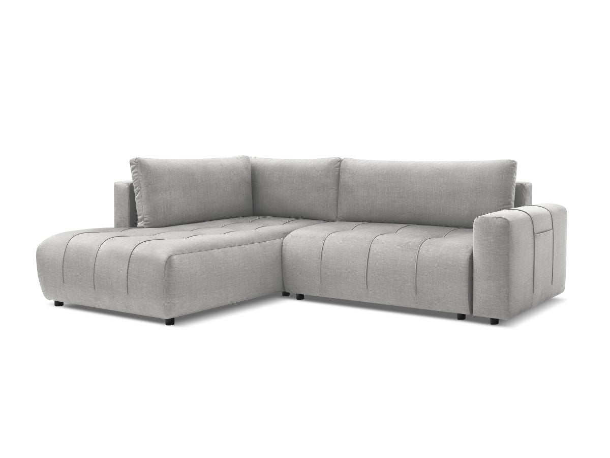 Canapé d'angle L convertible coffre ARSENE tissu velours