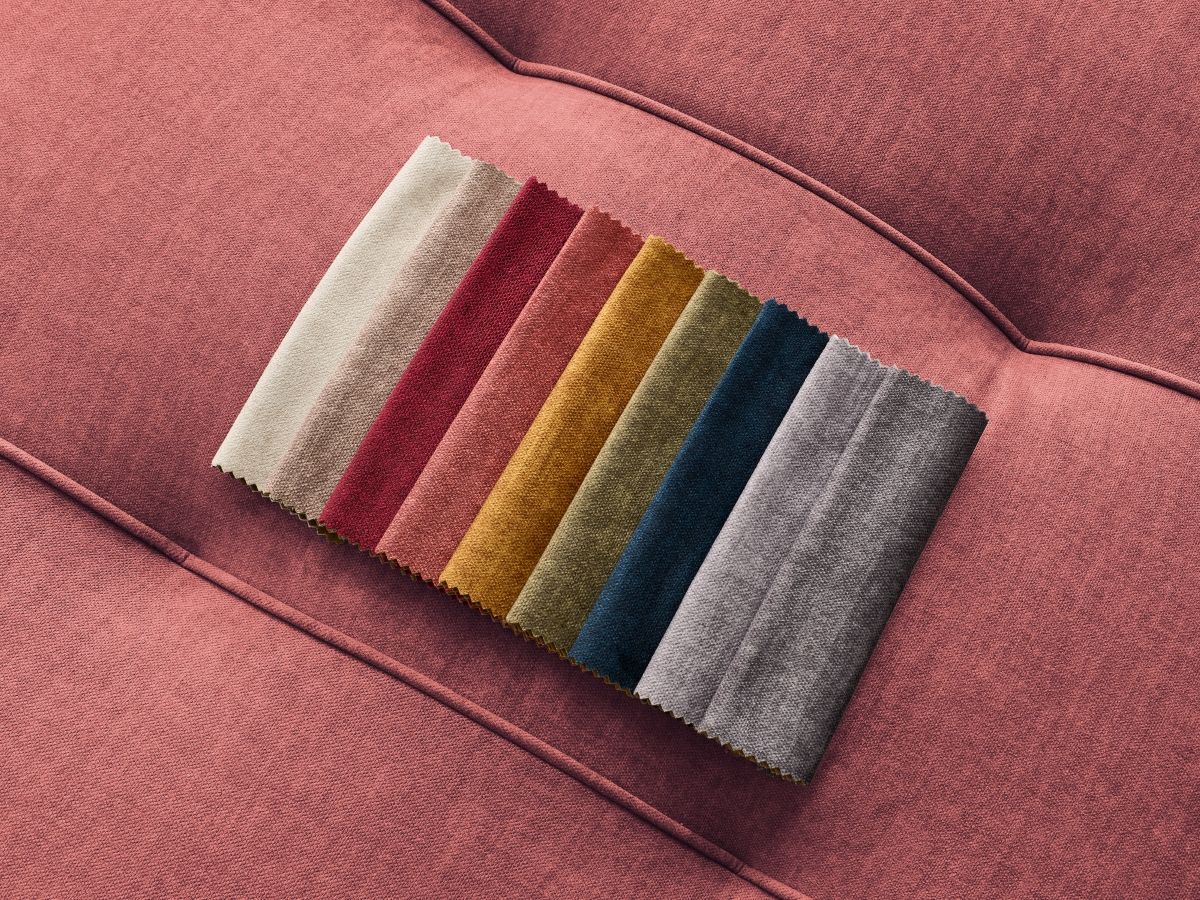 Canapé d'angle L convertible coffre ARSENE tissu velours