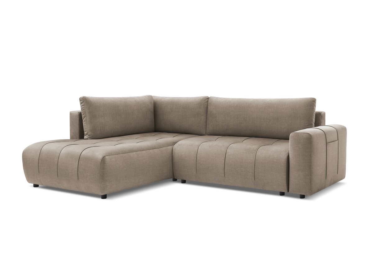 Canapé d'angle L convertible coffre ARSENE tissu velours