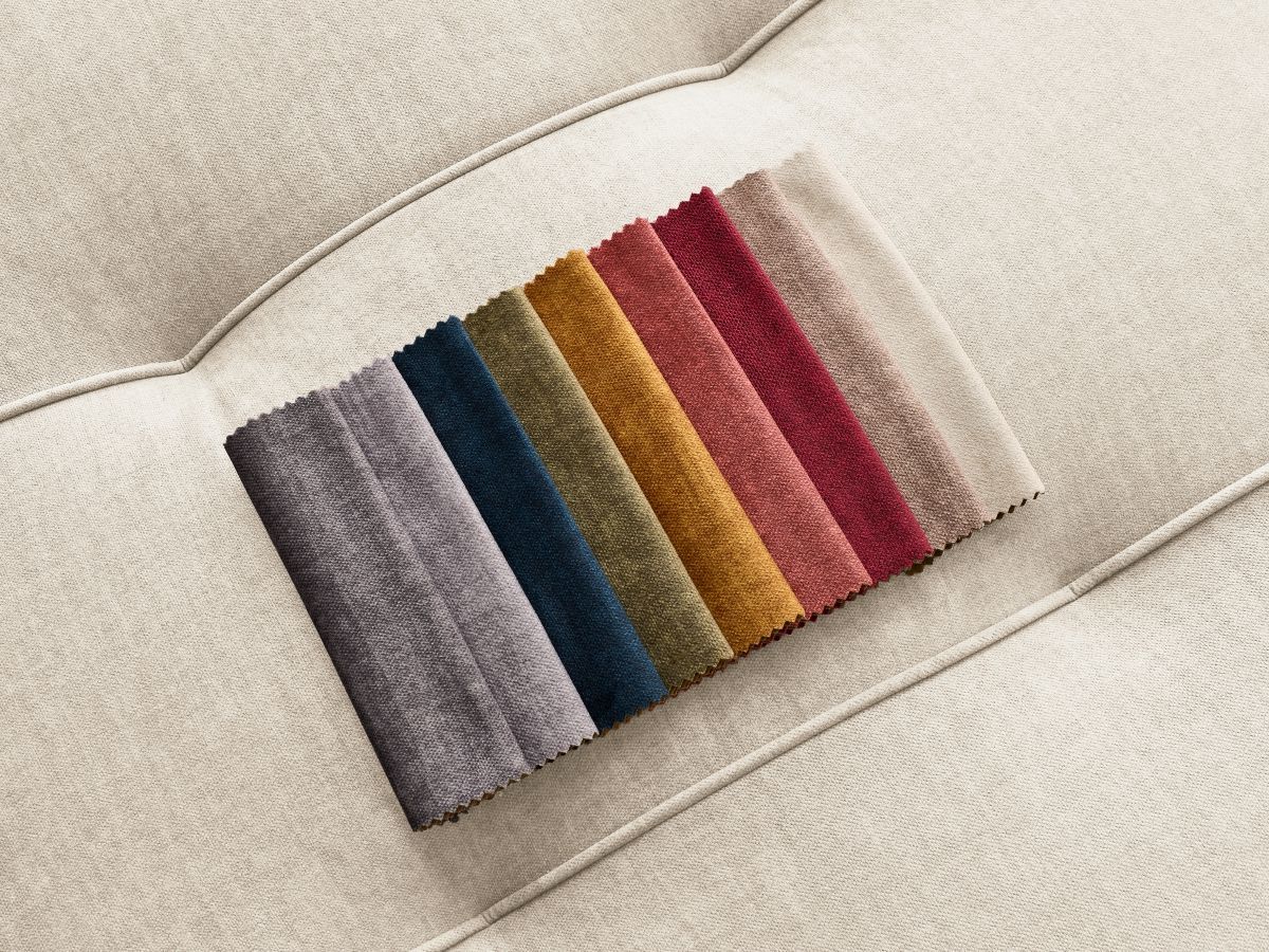 Canapé d'angle L convertible coffre ARSENE tissu velours