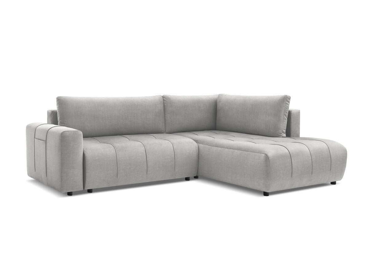 Canapé d'angle L convertible coffre ARSENE tissu velours