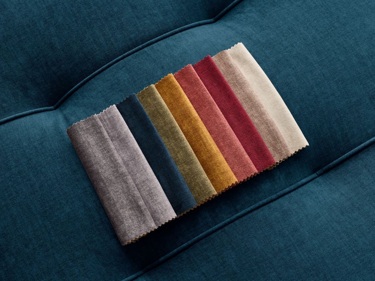 Canapé d'angle L convertible coffre ARSENE tissu velours