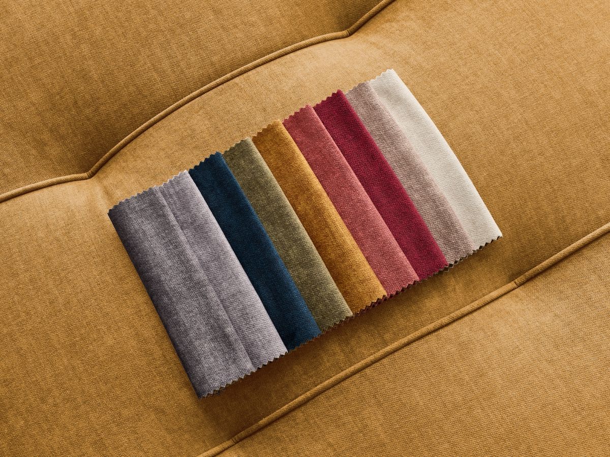 Canapé d'angle L convertible coffre ARSENE tissu velours