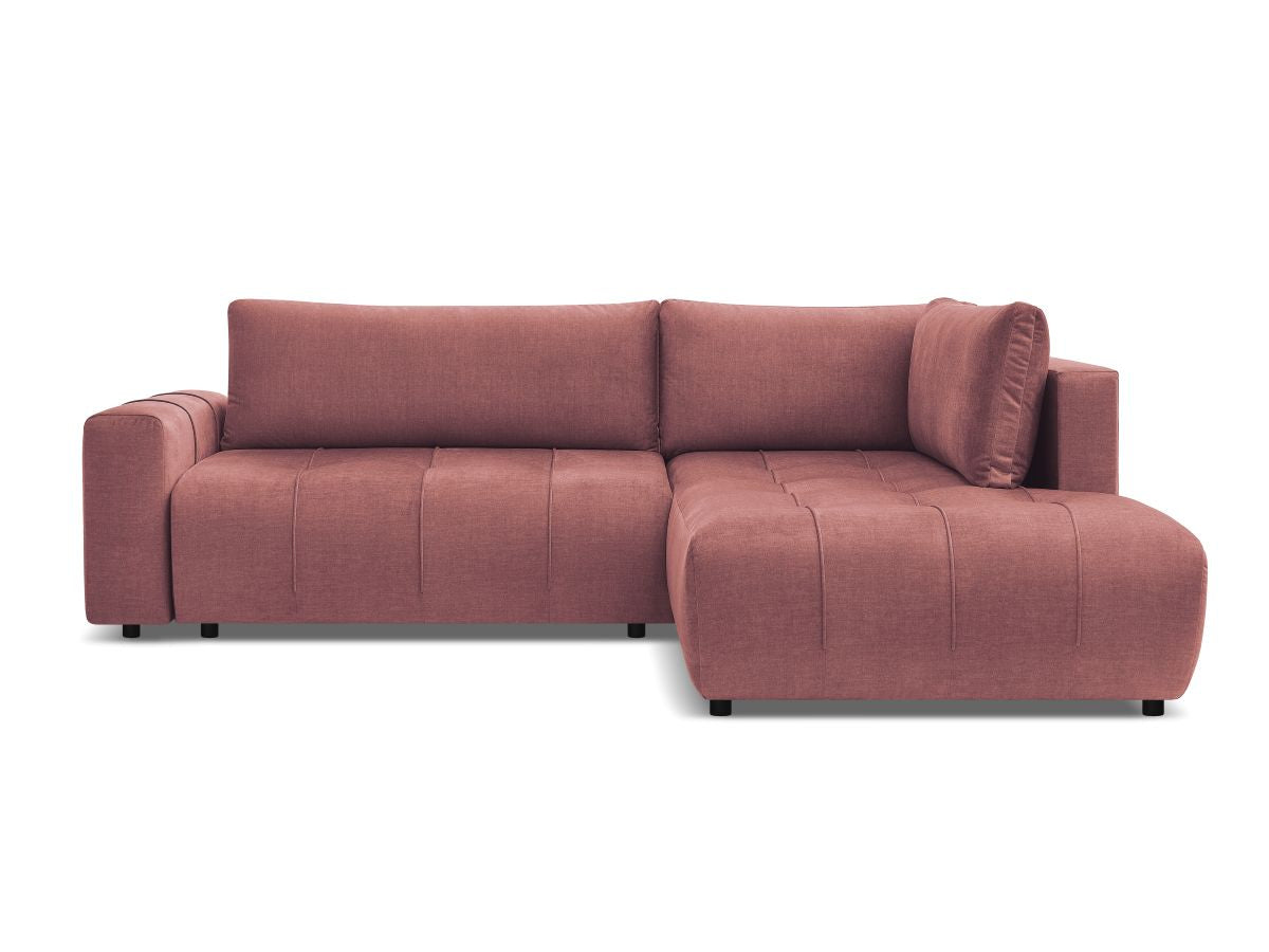 Canapé d'angle L convertible coffre ARSENE tissu velours