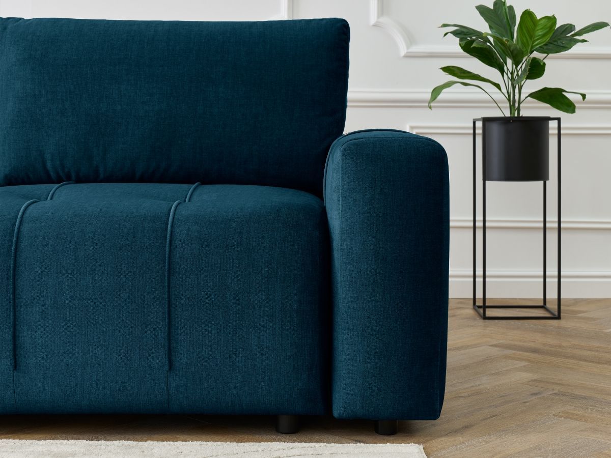 Canapé d'angle L convertible coffre ARSENE tissu velours