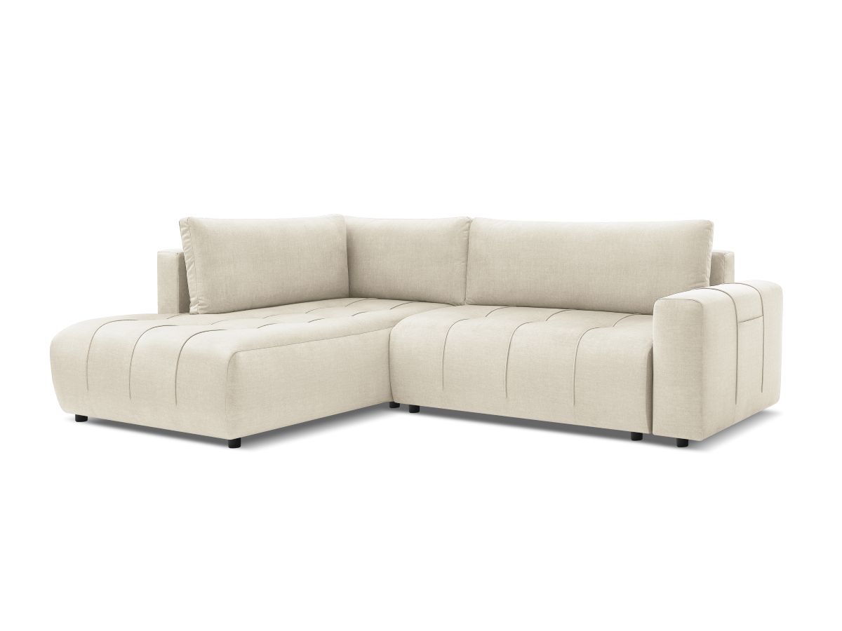 Canapé d'angle L convertible coffre ARSENE tissu velours