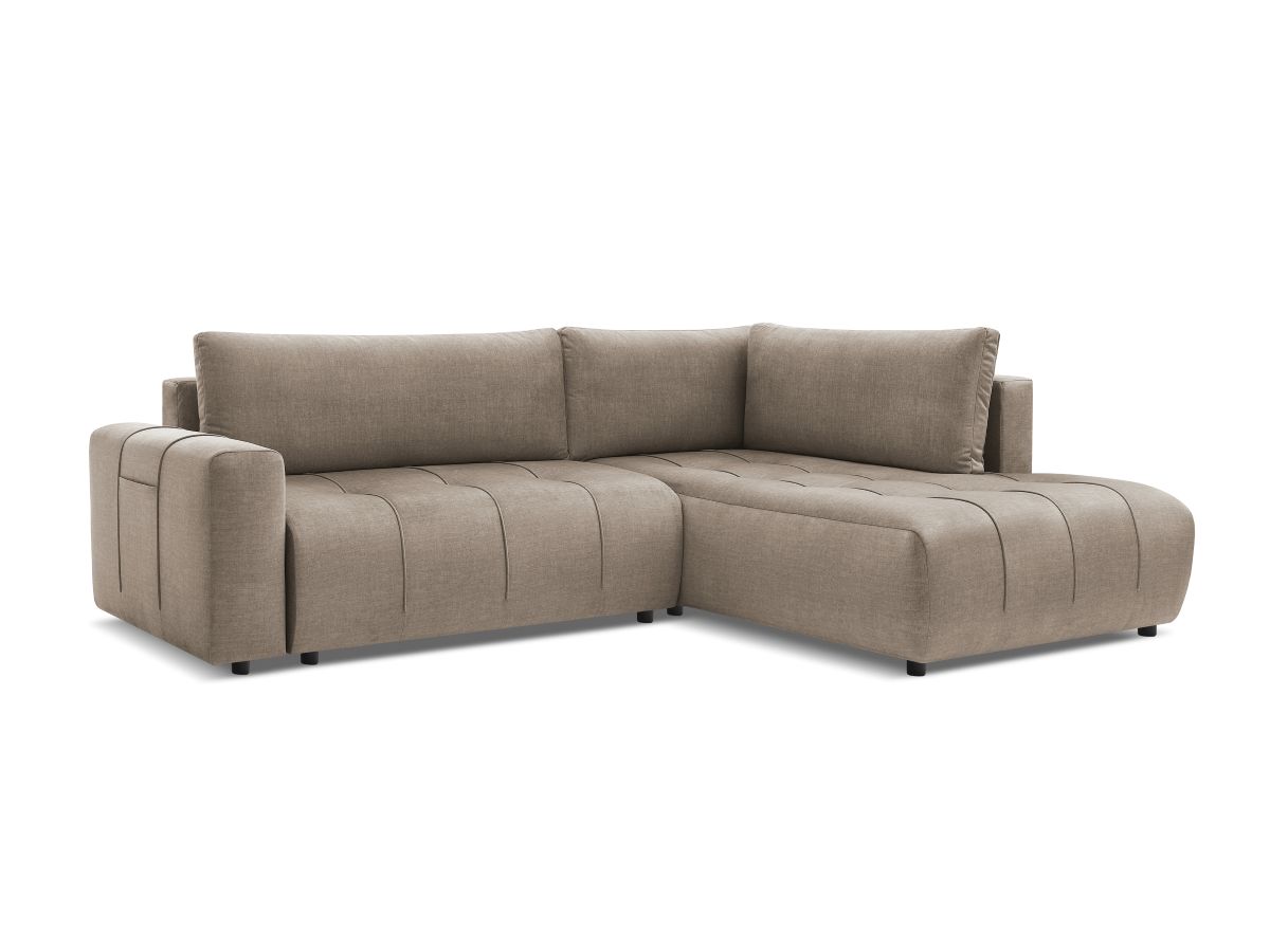 Canapé d'angle L convertible coffre ARSENE tissu velours