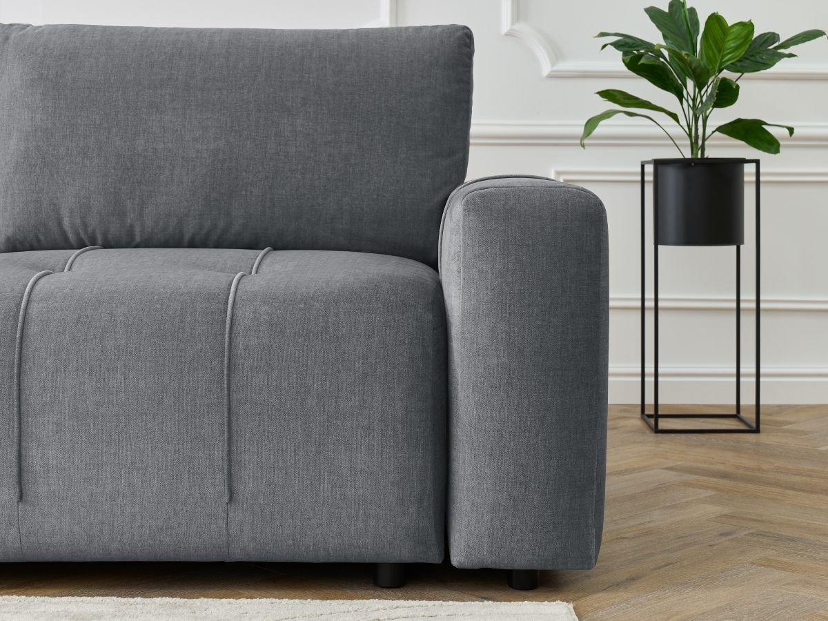 Canapé d'angle L convertible coffre ARSENE tissu velours