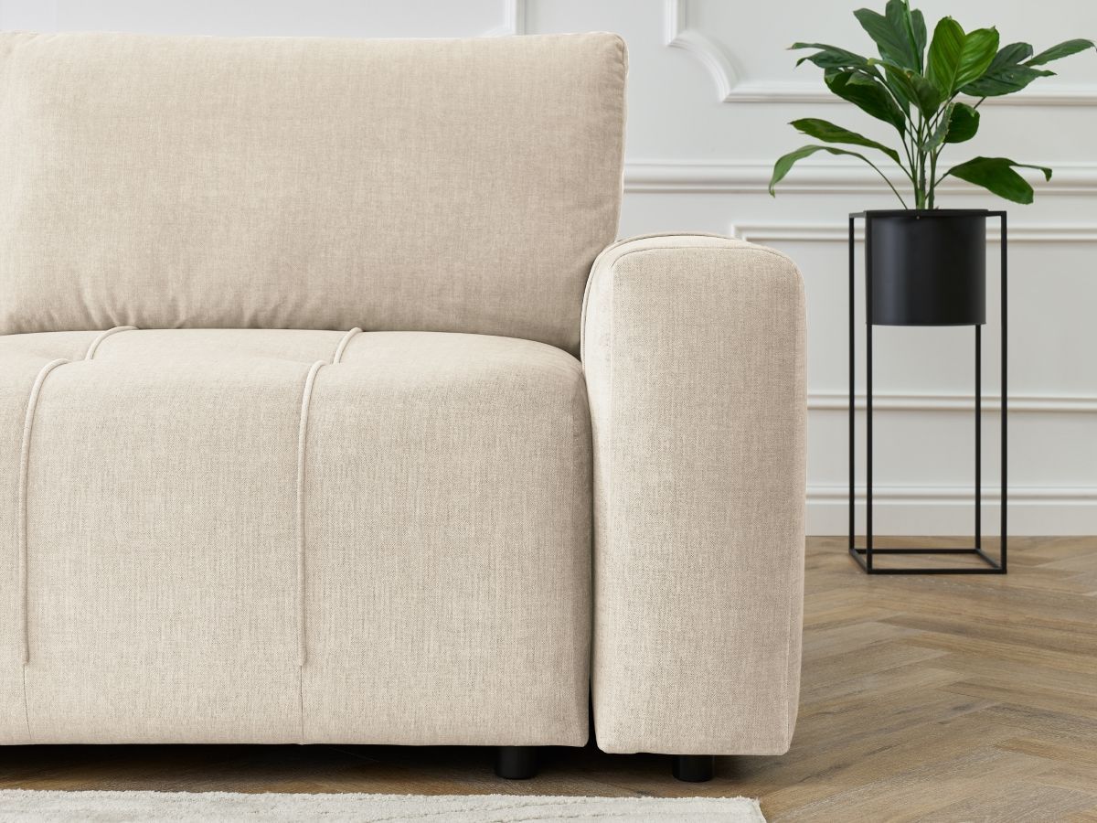 Canapé d'angle L convertible coffre ARSENE tissu velours