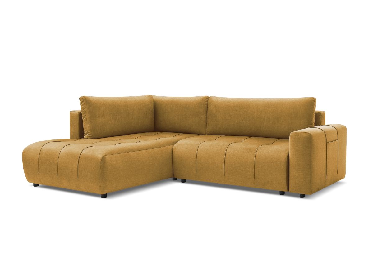 Canapé d'angle L convertible coffre ARSENE tissu velours