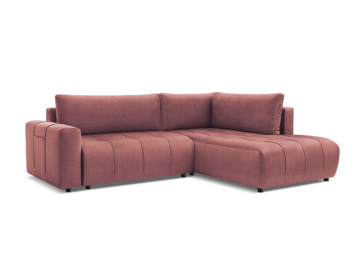 Canapé d'angle L convertible coffre ARSENE tissu velours
