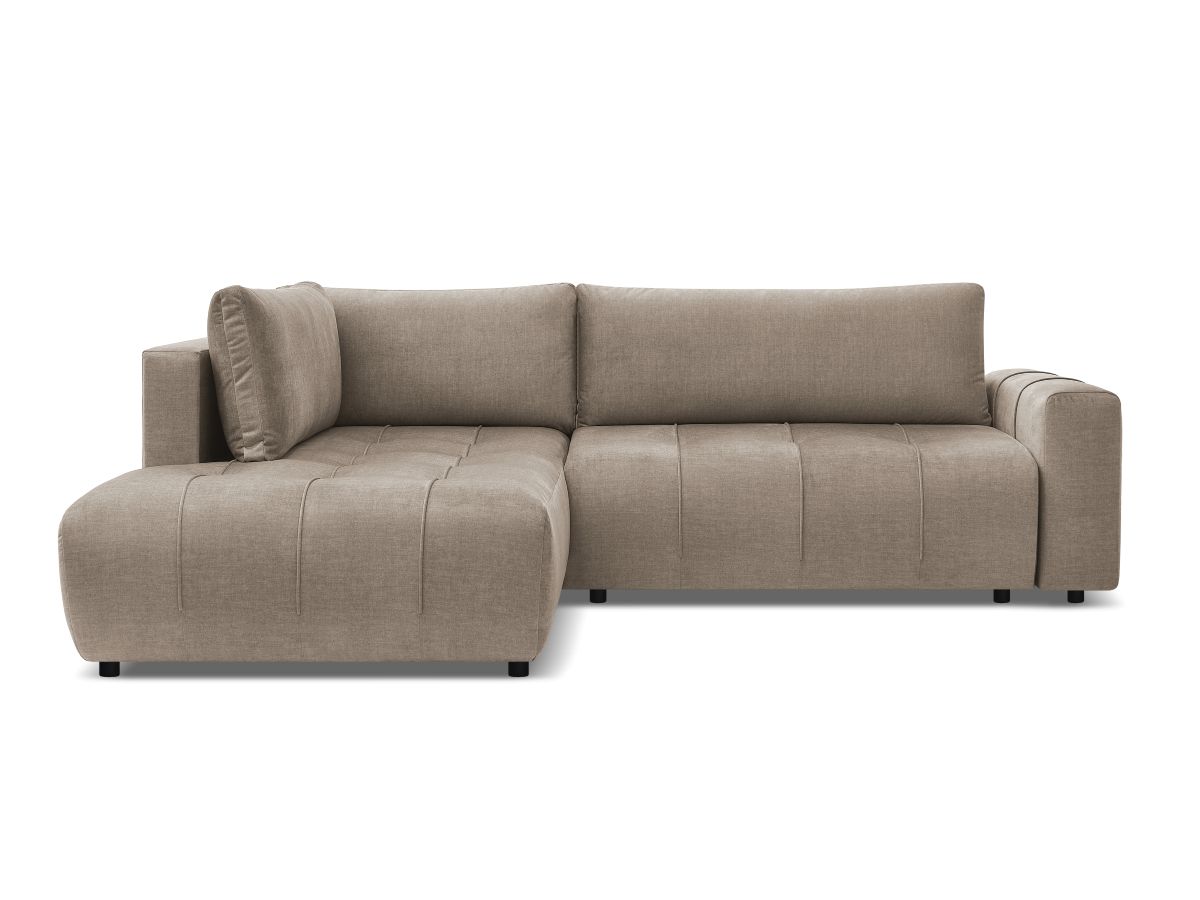 Canapé d'angle L convertible coffre ARSENE tissu velours