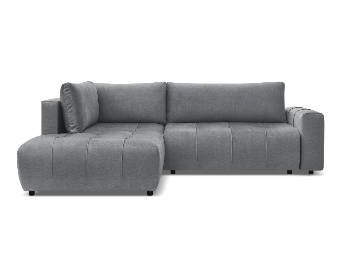 Canapé d'angle L convertible coffre ARSENE tissu velours