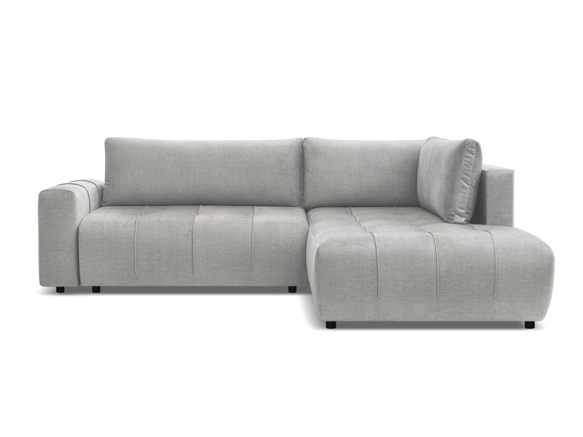 Canapé d'angle L convertible coffre ARSENE tissu velours