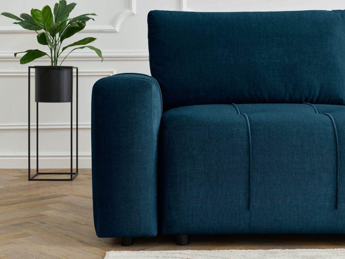 Canapé d'angle L convertible coffre ARSENE tissu velours