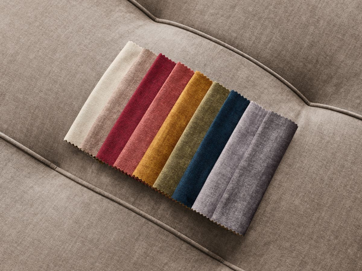 Canapé d'angle L convertible coffre ARSENE tissu velours