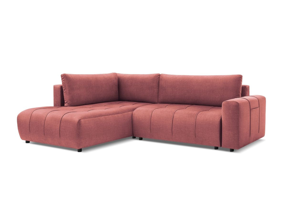 Canapé d'angle L convertible coffre ARSENE tissu velours