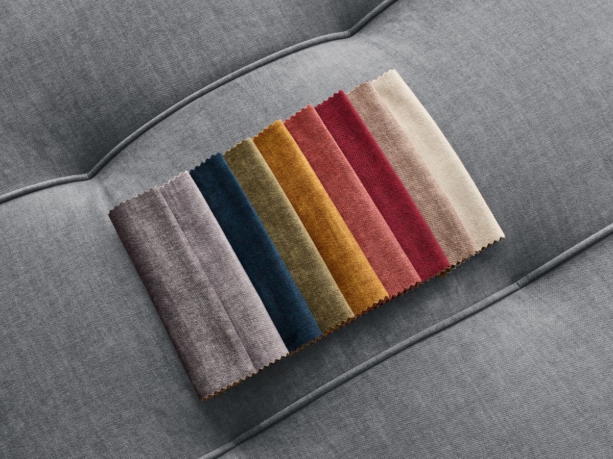 Canapé d'angle L convertible coffre ARSENE tissu velours
