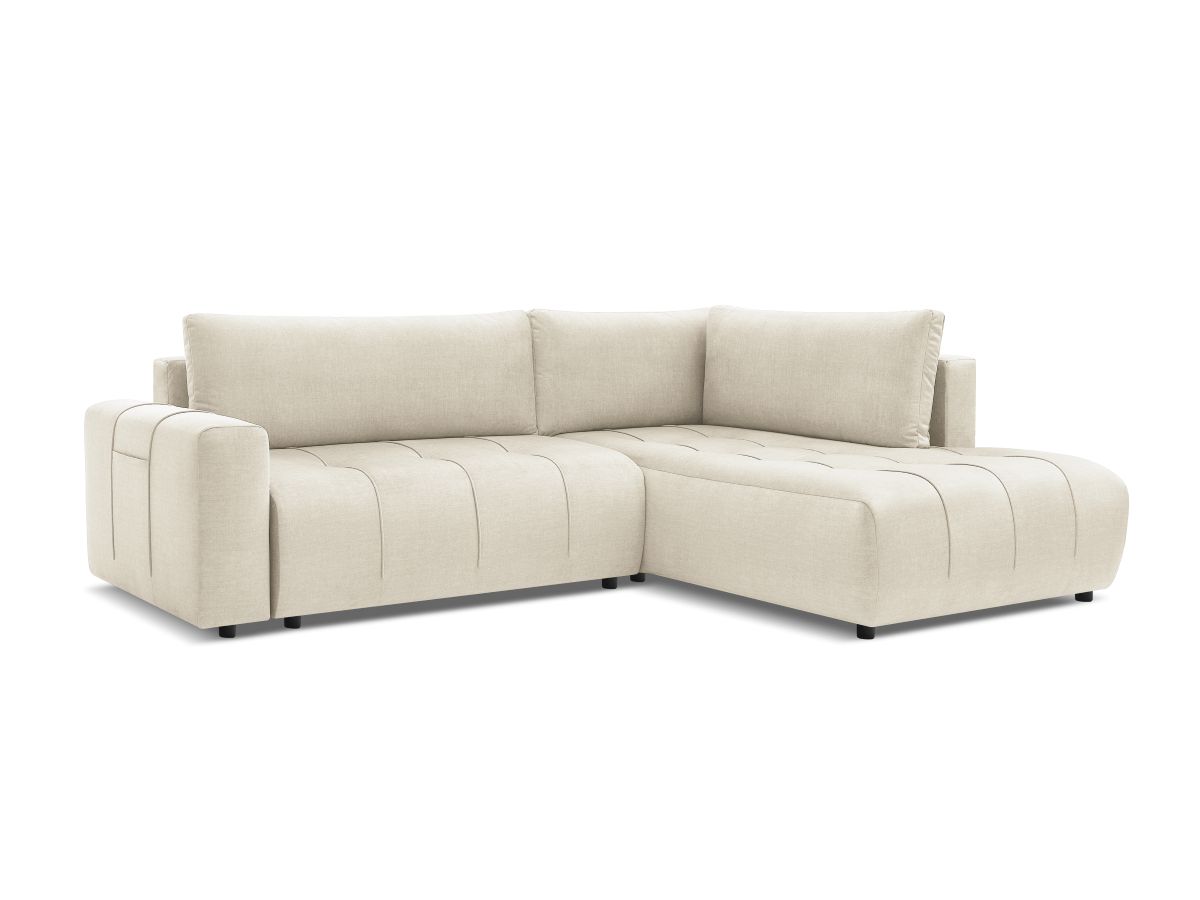 Canapé d'angle L convertible coffre ARSENE tissu velours
