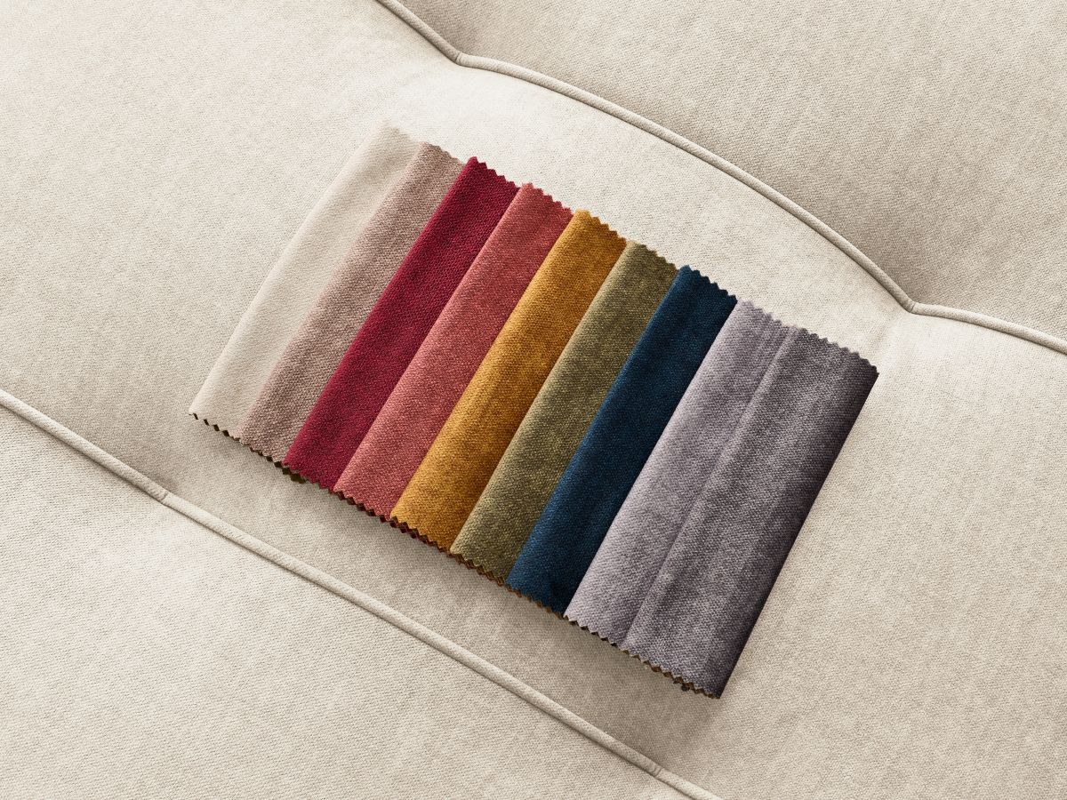 Canapé d'angle L convertible coffre ARSENE tissu velours