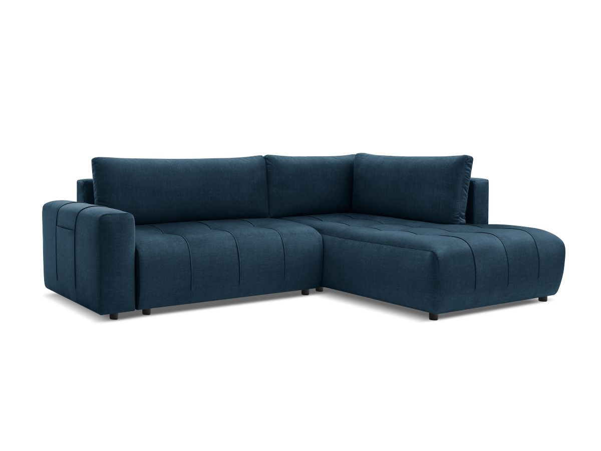 Canapé d'angle L convertible coffre ARSENE tissu velours