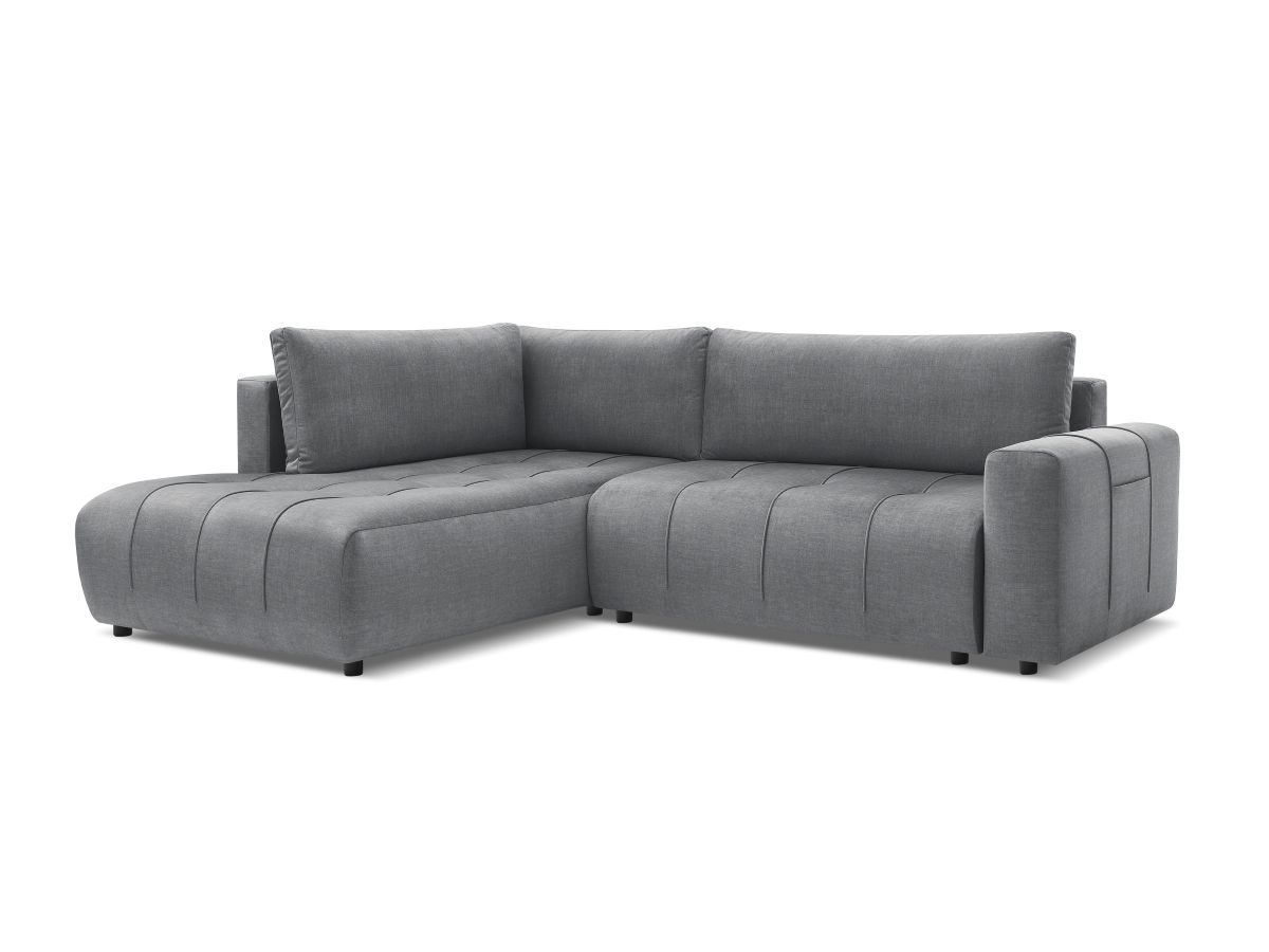 Canapé d'angle L convertible coffre ARSENE tissu velours