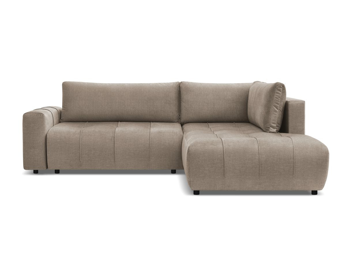Canapé d'angle L convertible coffre ARSENE tissu velours