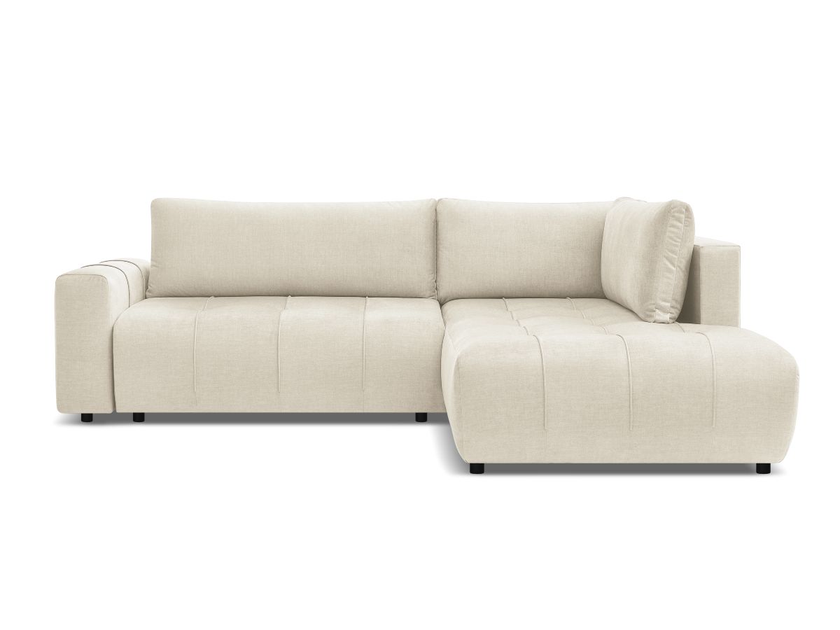 Canapé d'angle L convertible coffre ARSENE tissu velours
