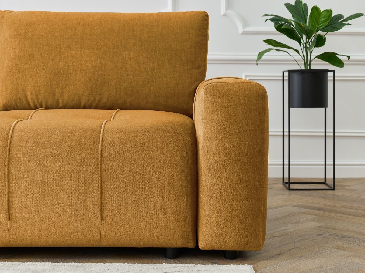 Canapé d'angle L convertible coffre ARSENE tissu velours