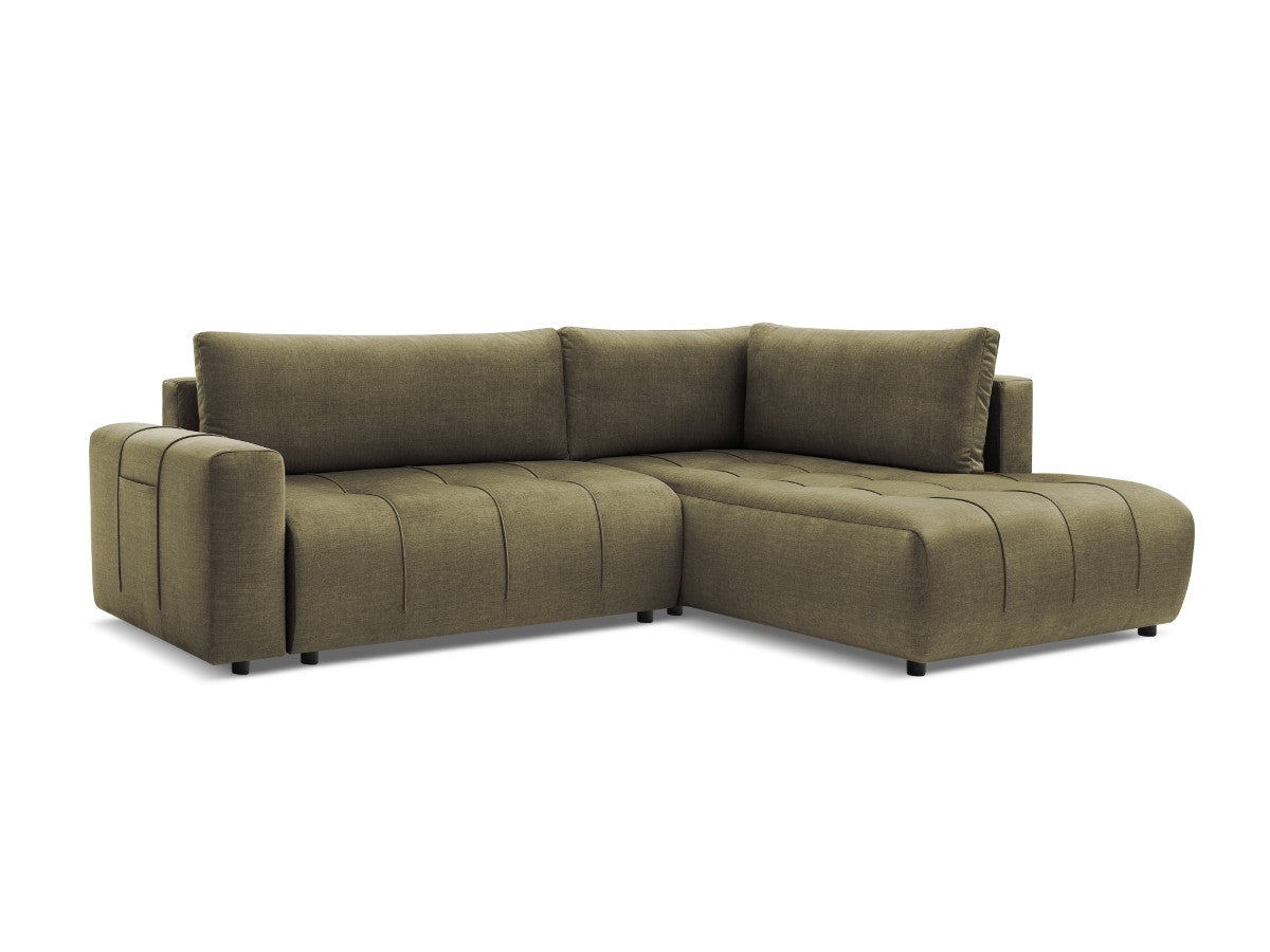 Canapé d'angle L convertible coffre ARSENE tissu velours
