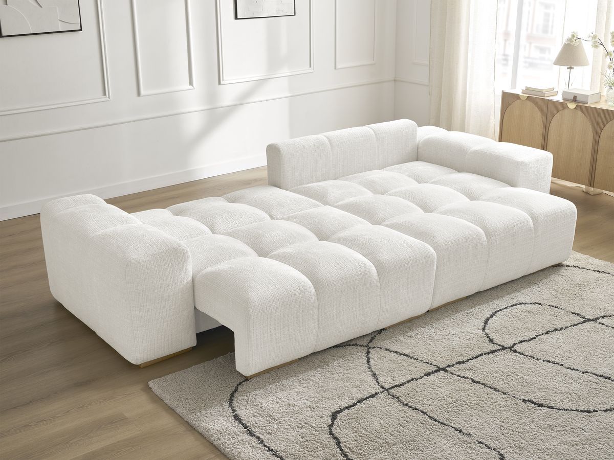 Canapé d'angle réversible convertible coffre ANAKIN tissu texturé