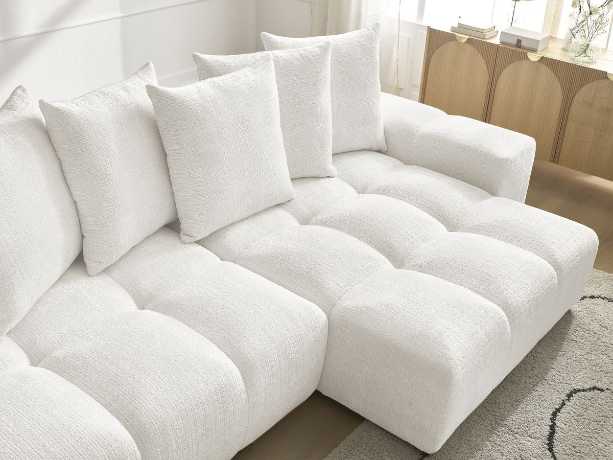 Canapé d'angle réversible convertible coffre ANAKIN tissu texturé