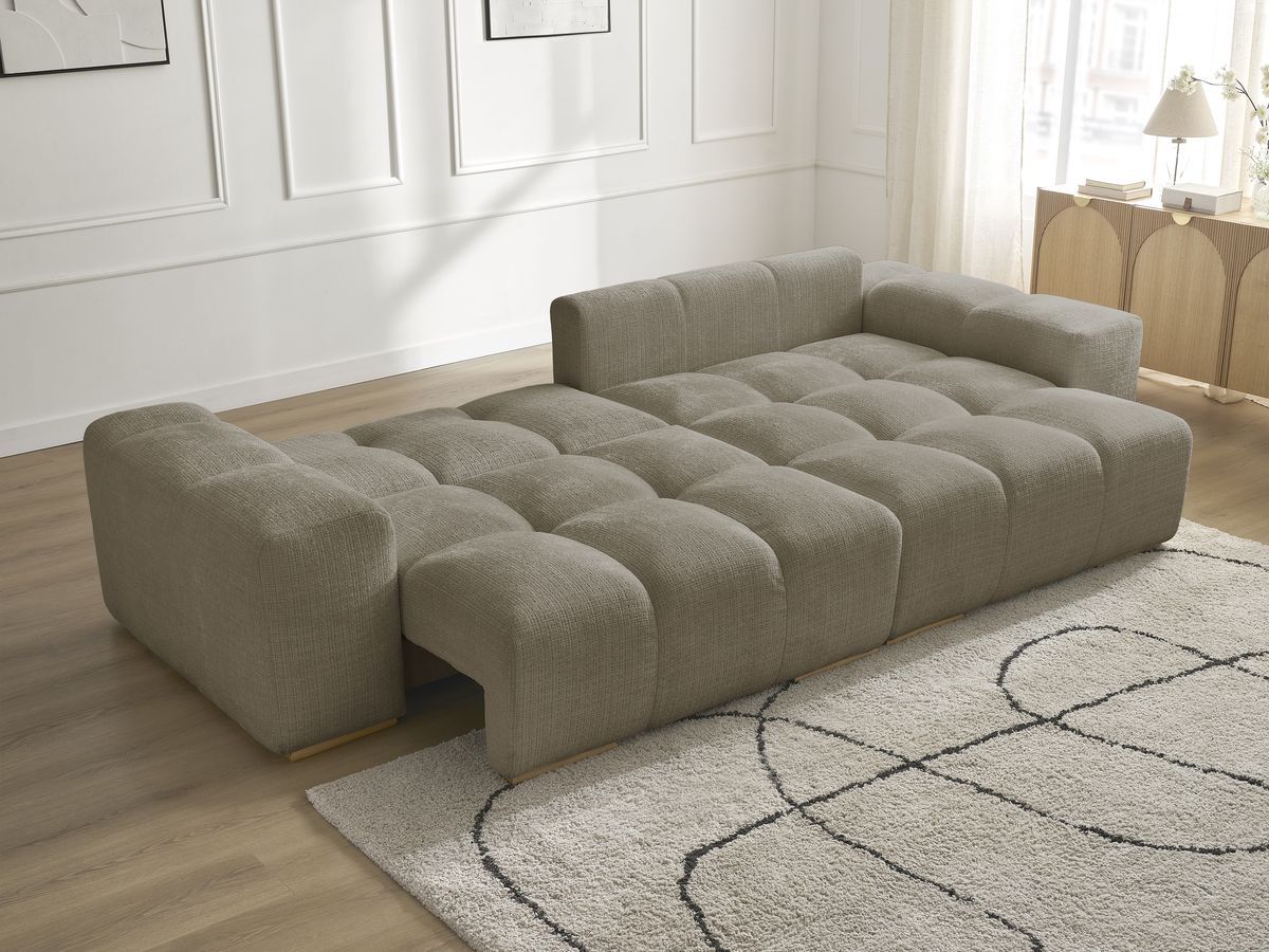 Canapé d'angle réversible convertible coffre ANAKIN tissu texturé