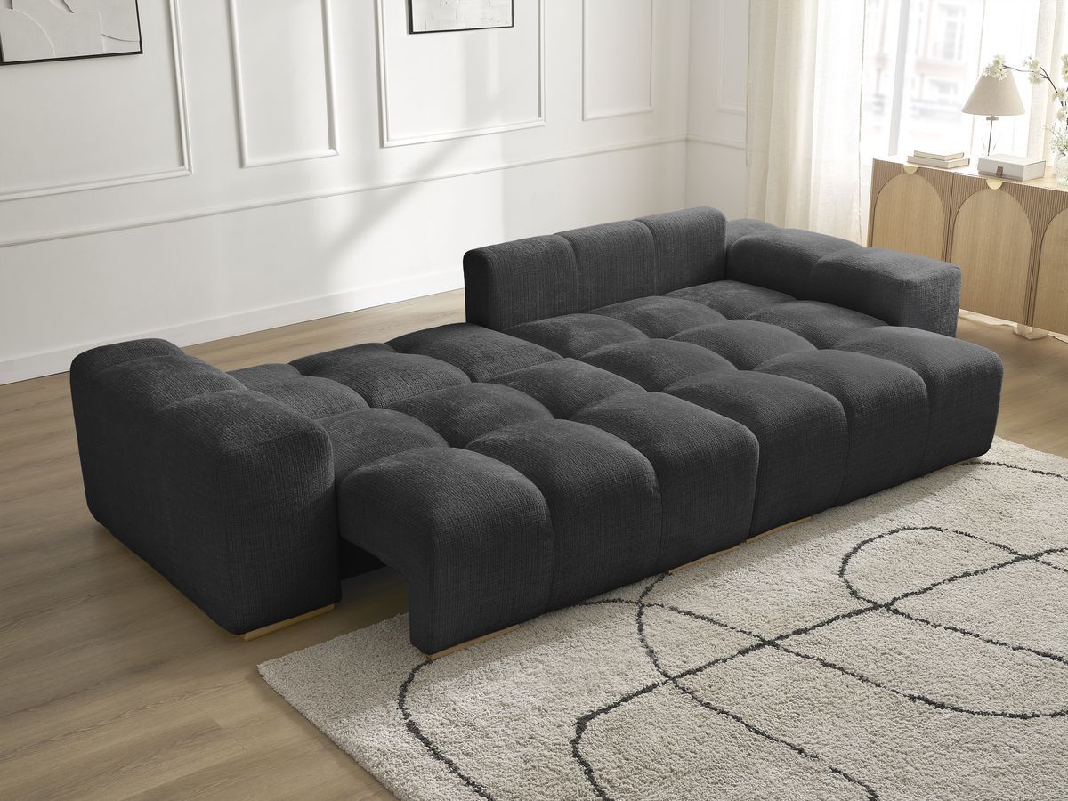 Canapé d'angle réversible convertible coffre ANAKIN tissu texturé