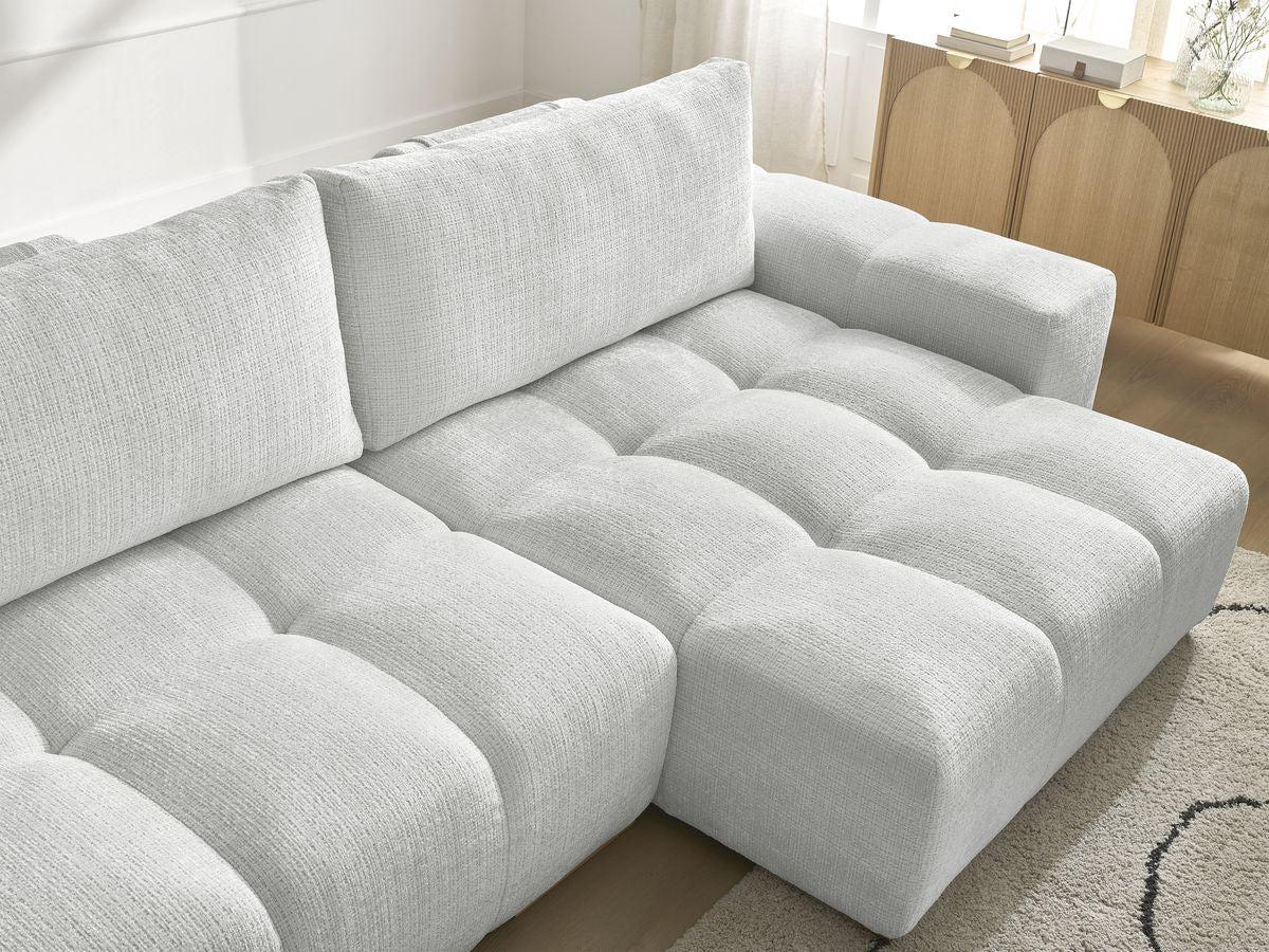 Canapé d'angle réversible convertible coffre ANAKIN tissu texturé