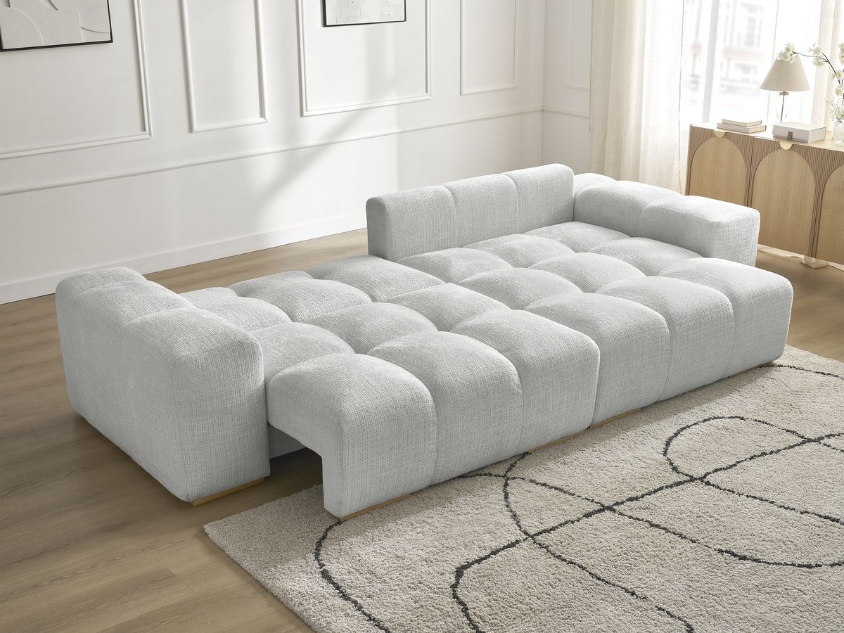 Canapé d'angle réversible convertible coffre ANAKIN tissu texturé