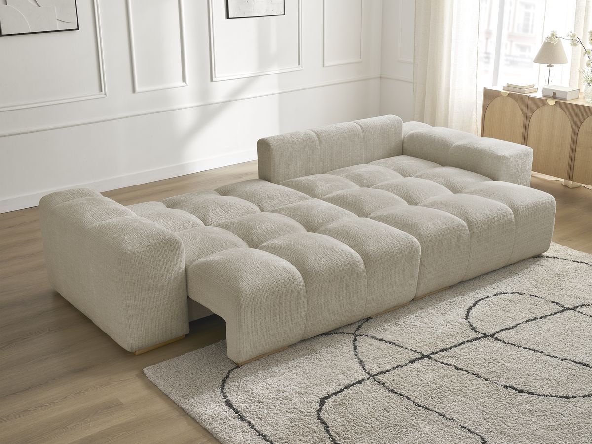 Canapé d'angle réversible convertible coffre ANAKIN tissu texturé