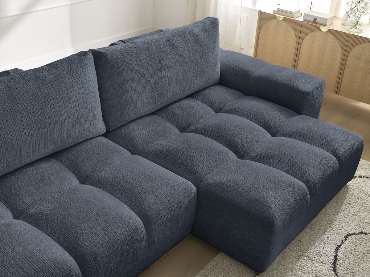 Canapé d'angle réversible convertible coffre ANAKIN tissu texturé