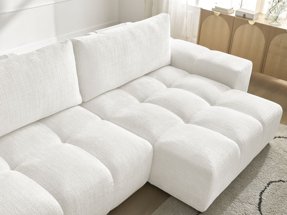 Canapé d'angle réversible convertible coffre ANAKIN tissu texturé