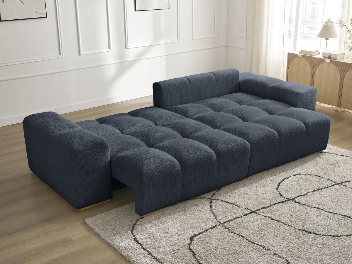 Canapé d'angle réversible convertible coffre ANAKIN tissu texturé