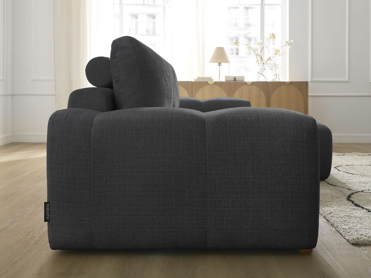 Canapé d'angle réversible convertible coffre ANAKIN tissu texturé