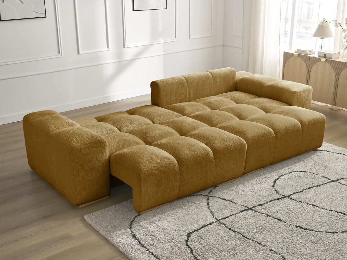 Canapé d'angle réversible convertible coffre ANAKIN tissu texturé