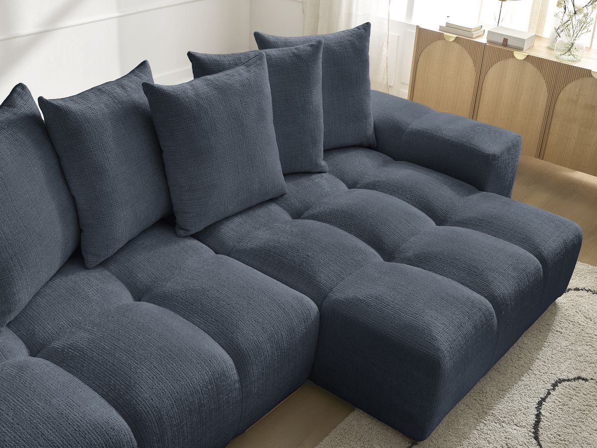 Canapé d'angle réversible convertible coffre ANAKIN tissu texturé