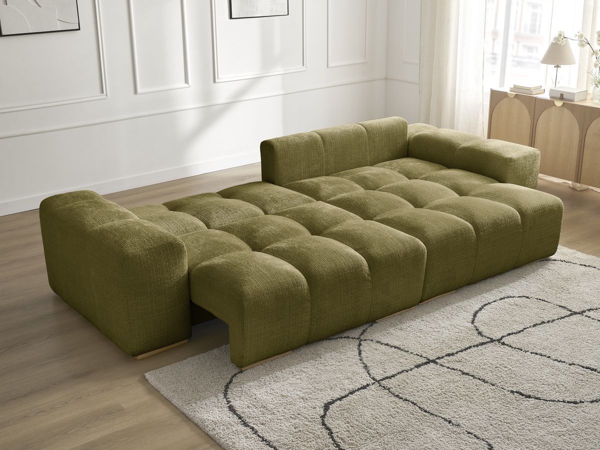 Canapé d'angle réversible convertible coffre ANAKIN tissu texturé