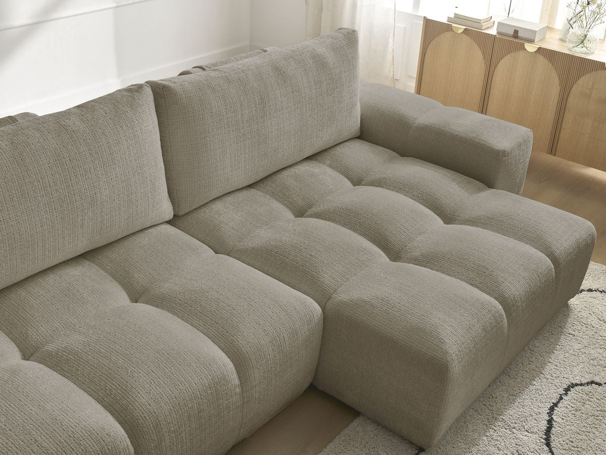 Canapé d'angle réversible convertible coffre ANAKIN tissu texturé
