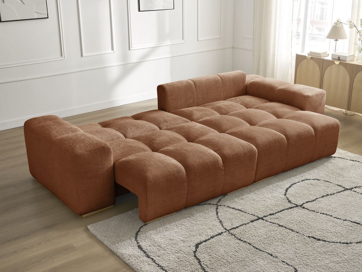 Canapé d'angle réversible convertible coffre ANAKIN tissu texturé