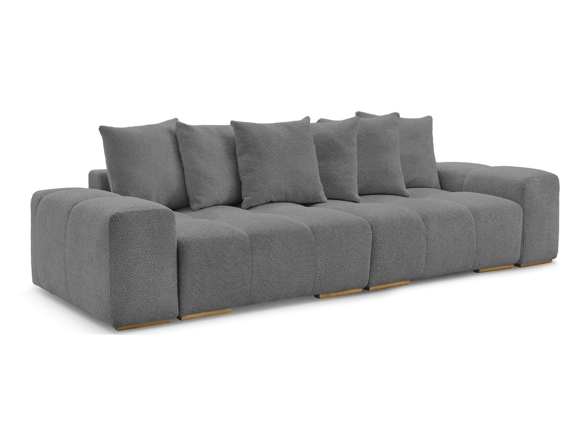 Canapé droit convertible coffre ANAKIN tissu bouclette