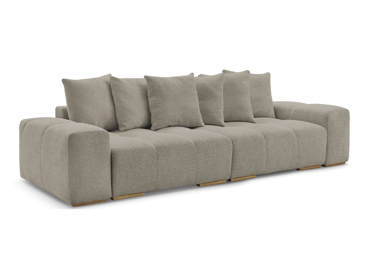 Canapé droit convertible coffre ANAKIN tissu bouclette