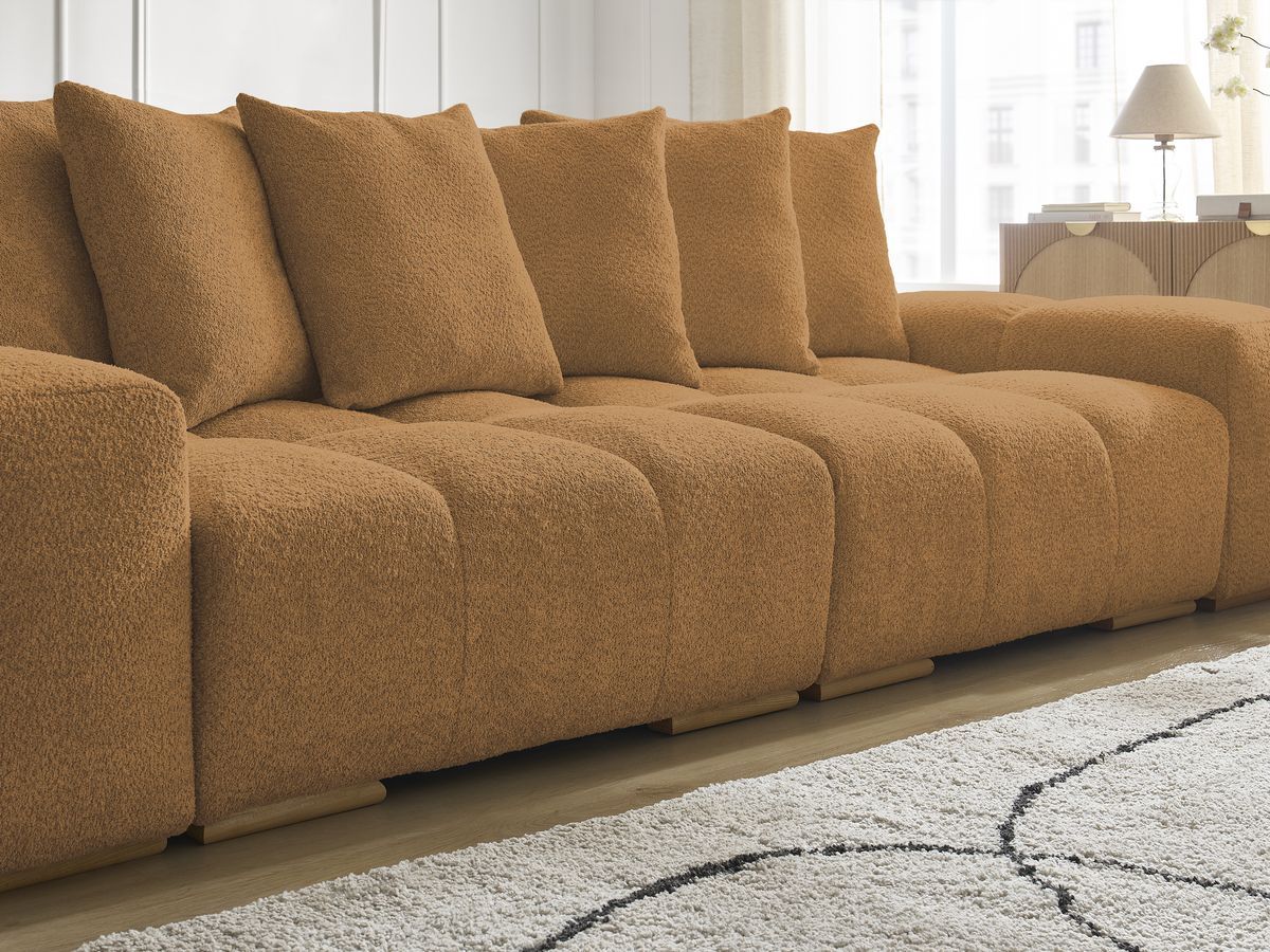 Canapé droit convertible coffre ANAKIN tissu bouclette